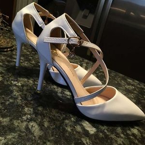 Size 5 White Patent Leather Heels
